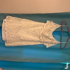 Lulus white lace strapless midi dress